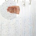 Star Printed Shower Curtain Liner 72Wx72H Inch PEVA Premium Light Weight Iridescent Star Glitter Water Repellent Transparent