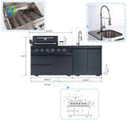 Customized Wholesale Outdoor Kitchen with Sink & Faucets Stylish Durable Set Perfect for Garden Patio Party & Outdoor Activities