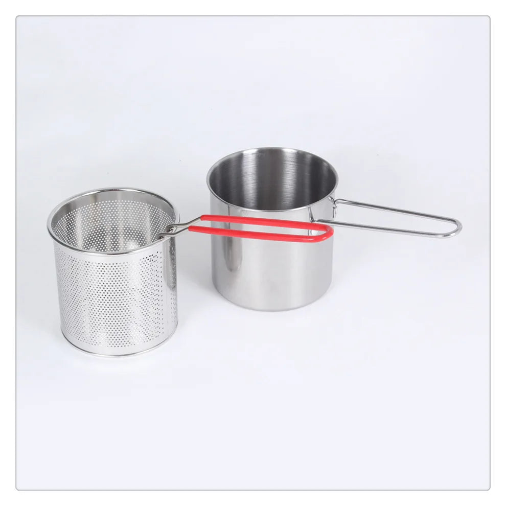 Stainless Steel Deep Fryer With Frying Basket Multifunctional Small Pot Kitchen Specific Frying Chicken And Other Cooking Tools