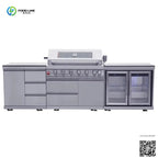Customized Outdoor Kitchen Cabinet Set Haute Couture Garden Modular Stainless Steel Modern Design Gas Grill