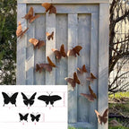 15 Pcs Rustic Metal Butterfly Outdoor Wall Art Decor Rusty Metal Garden Decor for Garden Fence Yard