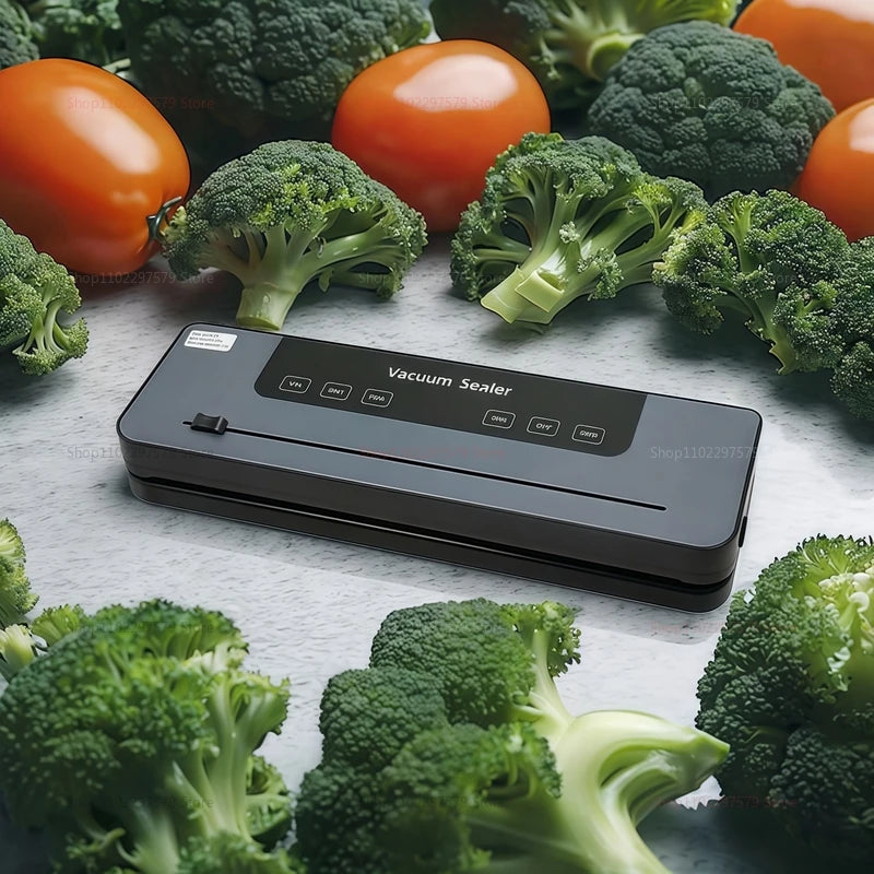 Electric Vacuum Sealer with Built-in Cutter for Food Preservation Sealing Machine Kitchen Dry/Wet Food Packaging Machine