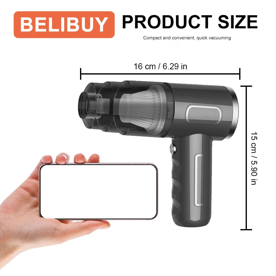 BELIBUY Home Appliance Powerful suction Car Vacuum Cleaner Portable Powerful Cordless Vacuum Cleaner Household Carpet Cleaner