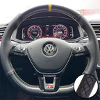Car Steering Wheel Braid Cover Carbon Fiber Leather For Volkswagen VW Golf 7 Mk7 New Polo Jetta B8 Avant Car Interior