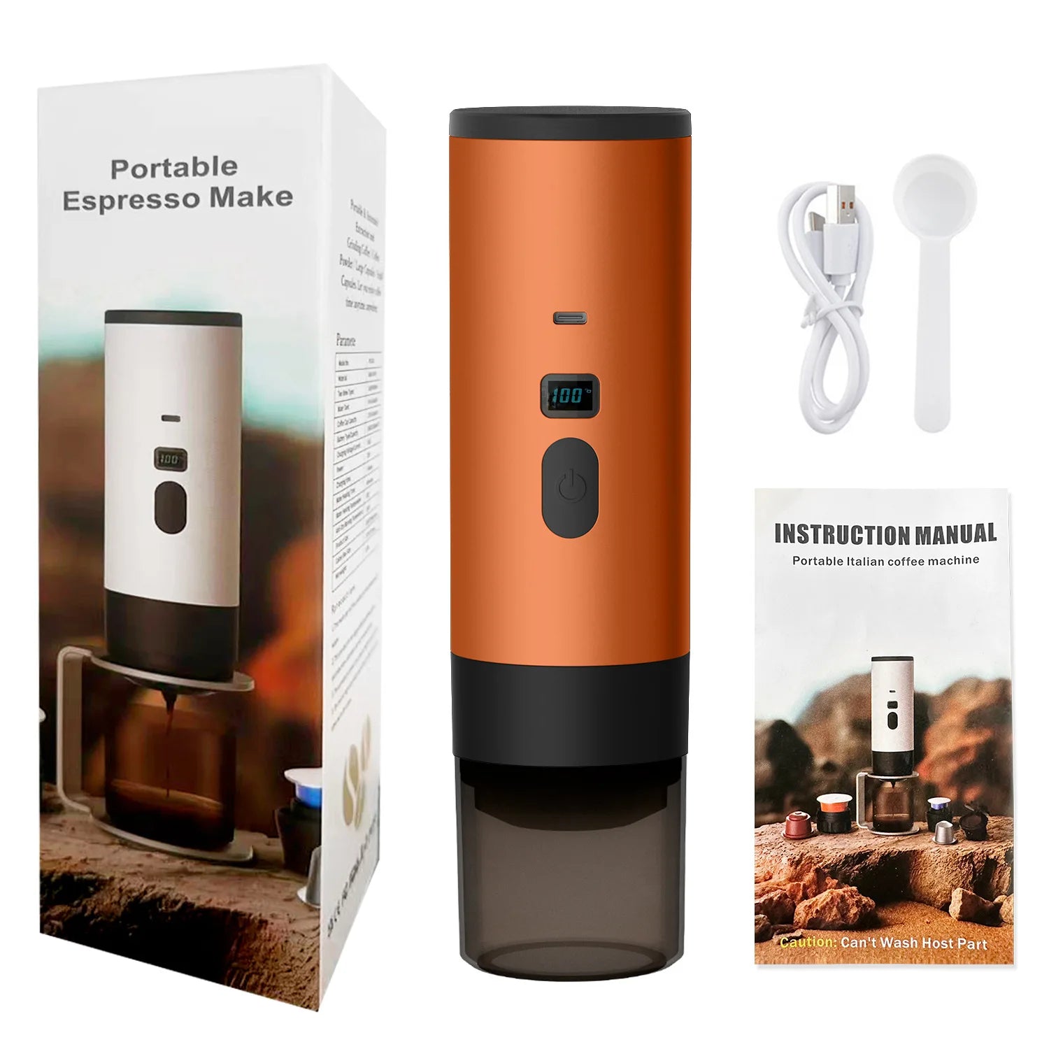 Wireless Electric Portable Espresso Coffee Machine For Car & Home Camping Coffee Maker Capsule Powder Travel