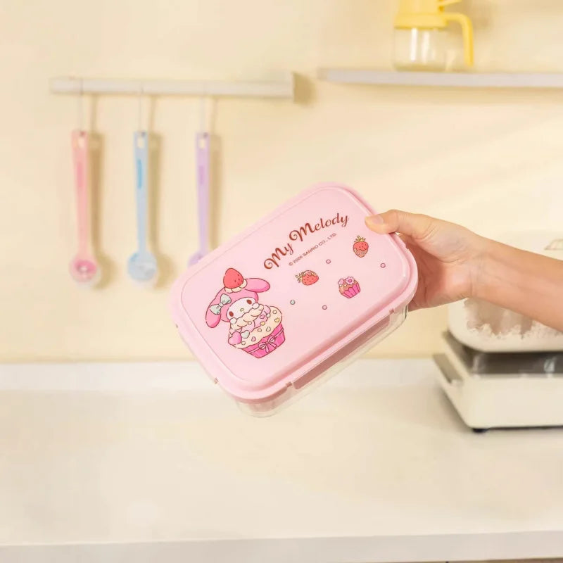 Hello Kitty Kuromi Food Storage Container—Microwave-Safe, Portable, Divided Compartments, Odor-Free, Insulated Lunch Box