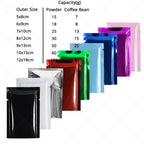 Reusable Metallic Mylar Organizer Bags, Open Top Pouches, Vacuum Heat Seal, Smell Proof Packaging Bags, Glossy Black