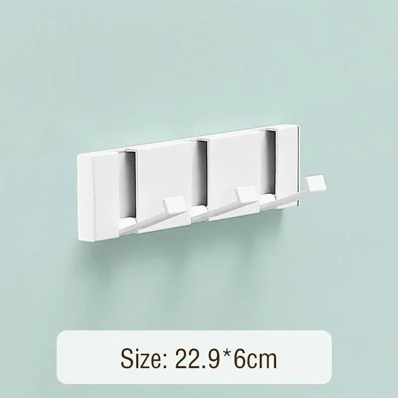 Foldable Coat Rack Wall Hanger Shelves Steel Shelf Behind Door Hooks Clothes Organizer Towel Rack Key Storage Bathroom Furniture