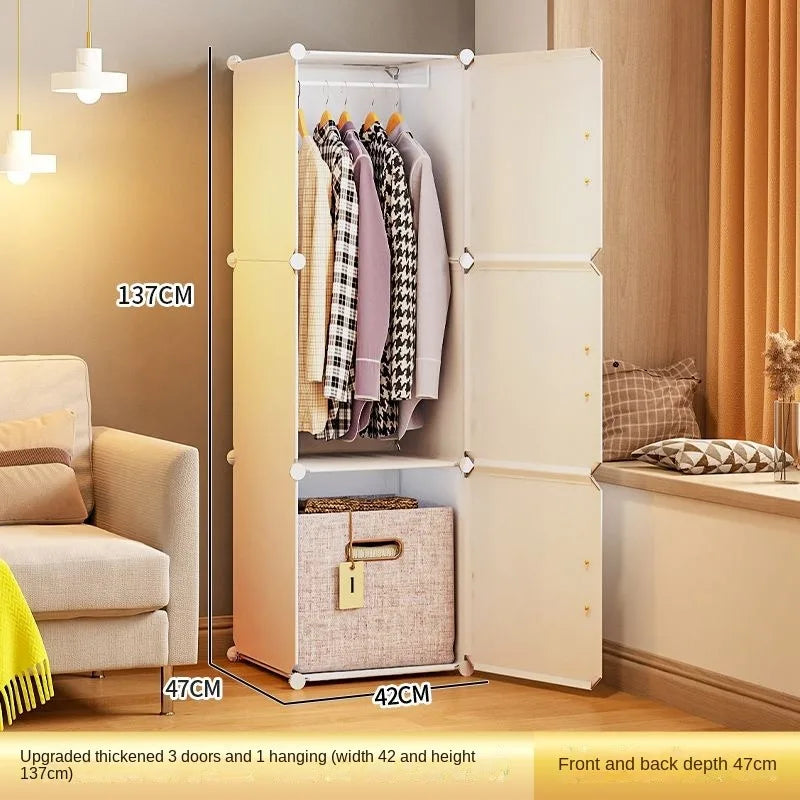 Folding Wardrobe Clothes Cabinets Simple Dressers Cube Storage Locke Closet Plastic Collapsible Sturdy Home Bedroom Furniture