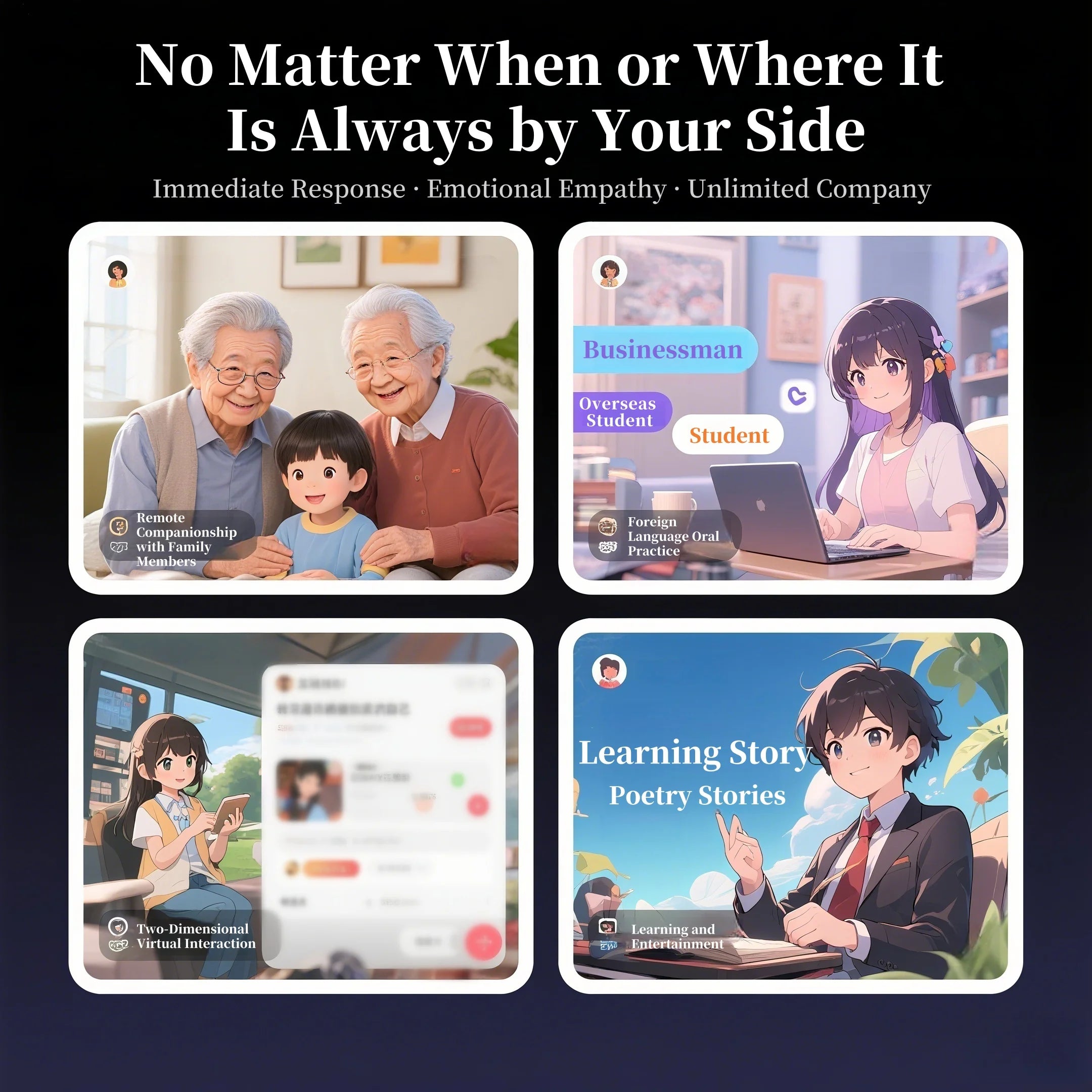 AI Voice Companion Chatbot AI Robot GPT Festival Gift Anime Girl Multilingual Multilingual Emotion Recognition Voice Interaction