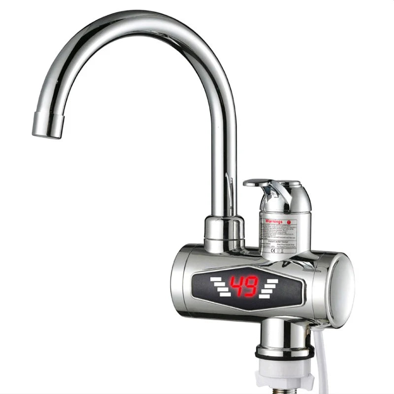 3000W Electric Kitchen Water Heater Faucet Tap Instant Hot Water Cold Heating Faucet Tankless Water with LED Digital Display