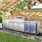 Customized Premium Outdoor Kitchen Garden with Sink Grill Island Durable Modular Stainless Steel Refrigerator Cabinet