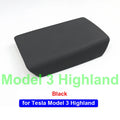 For Tesla Model 3 Y 2023 2025 Armrest Protector Box Cover White Soft TPE Center Console Panel Pad M3H Highland 2024 Accessories