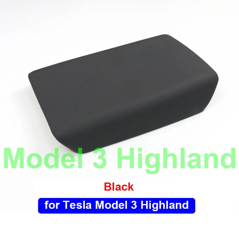 For Tesla Model 3 Y 2023 2025 Armrest Protector Box Cover White Soft TPE Center Console Panel Pad M3H Highland 2024 Accessories