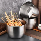 Kitchen Stainless Steel Egg Beater Basin Fruit Salad Stirring Seasoning Bowl With Lid Food Storage Container Home Cooking Tools