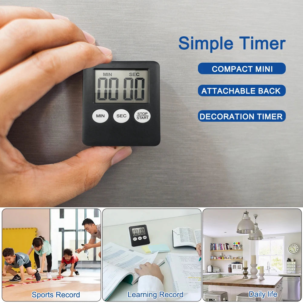 Digital Electronic Timer Stopwatch Multi-Function Sports Timers LCD Display Magnetic for Sports Exercise Baking Cooking