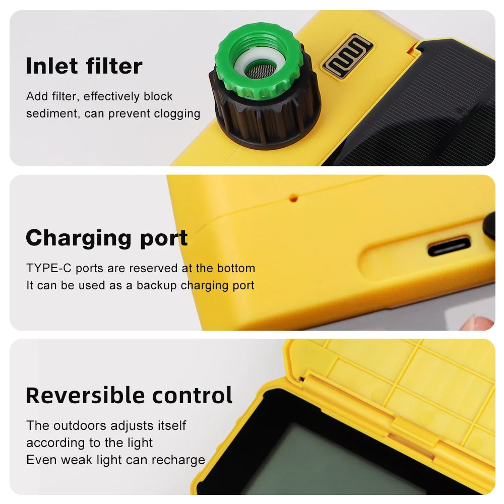 WIFI Smart Garden Water Timer Solar Charging Automatic Sprinkler Timing Outdoor Farm Drip Irrigation Controller with Rain Sensor