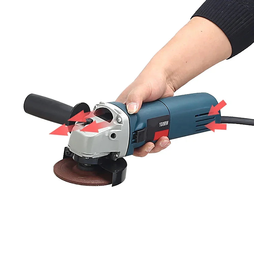 1000W Electric Angle Grinder 100mm 125mm Corded Grinding Machine 6 Speeds Electric Grinding Cutting Polishing Power Tool 220V EU