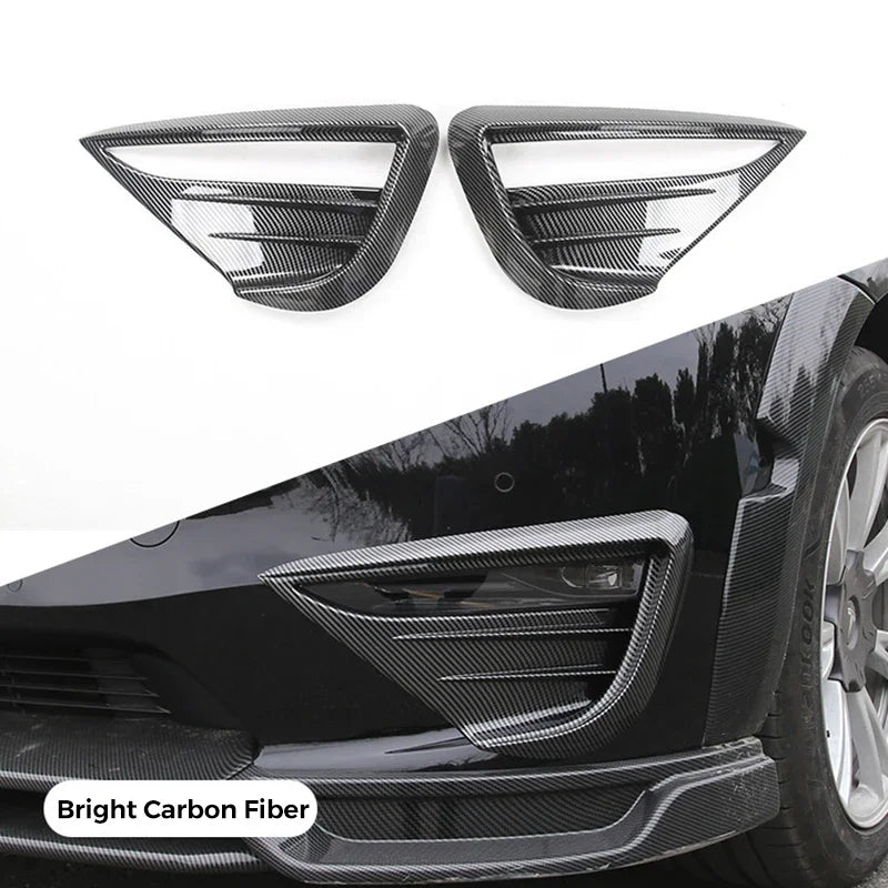 For Tesla Model Y Fog Lamp Spoiler Blade Trim Protective Cover Wolf Tooth Wind Blades ABS Car Decoration Stickers Accessories