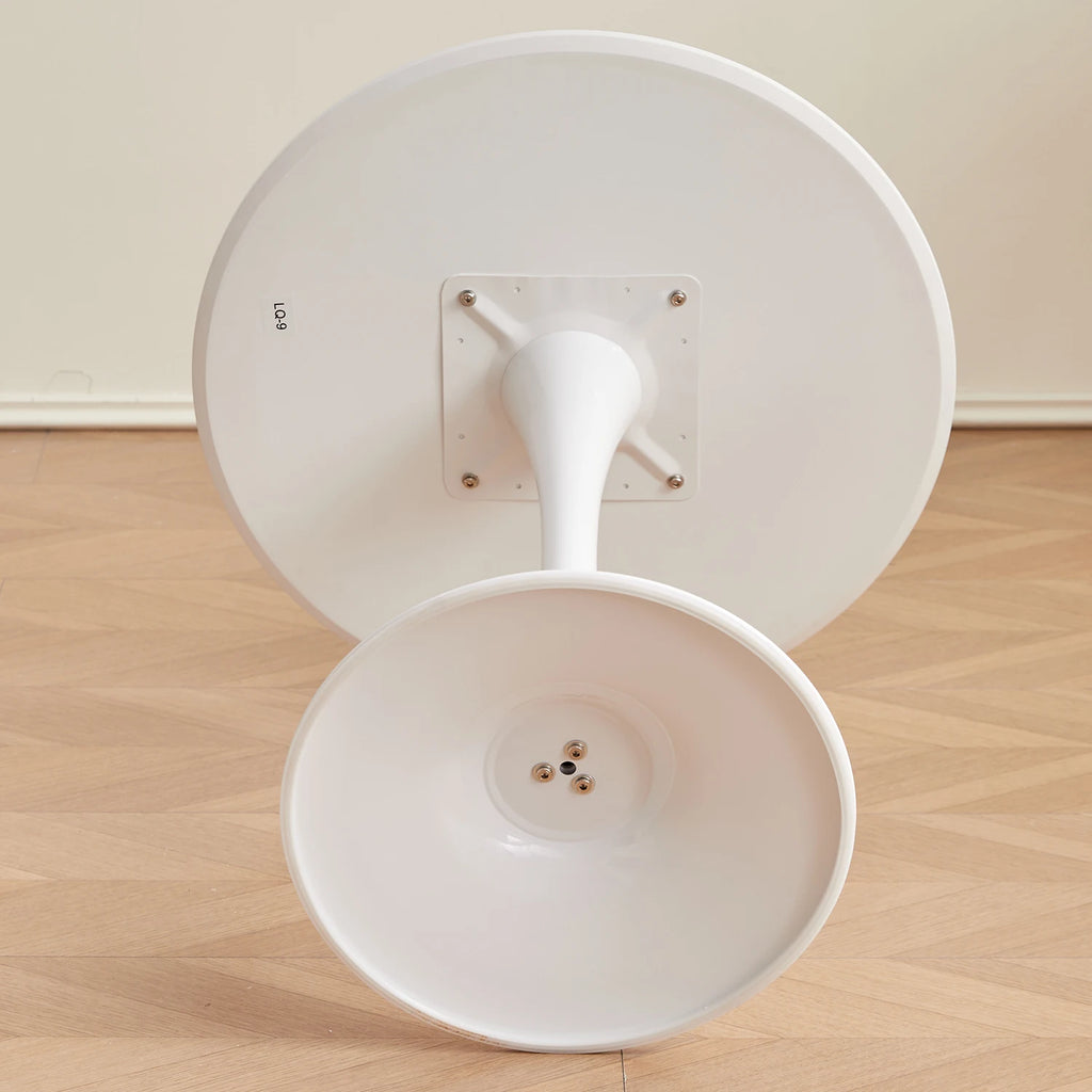 White Round Table Fixed Gina Kitchen Dining Room Living Room Nordic Modern Style Furniture Small Balcony Table 70CM