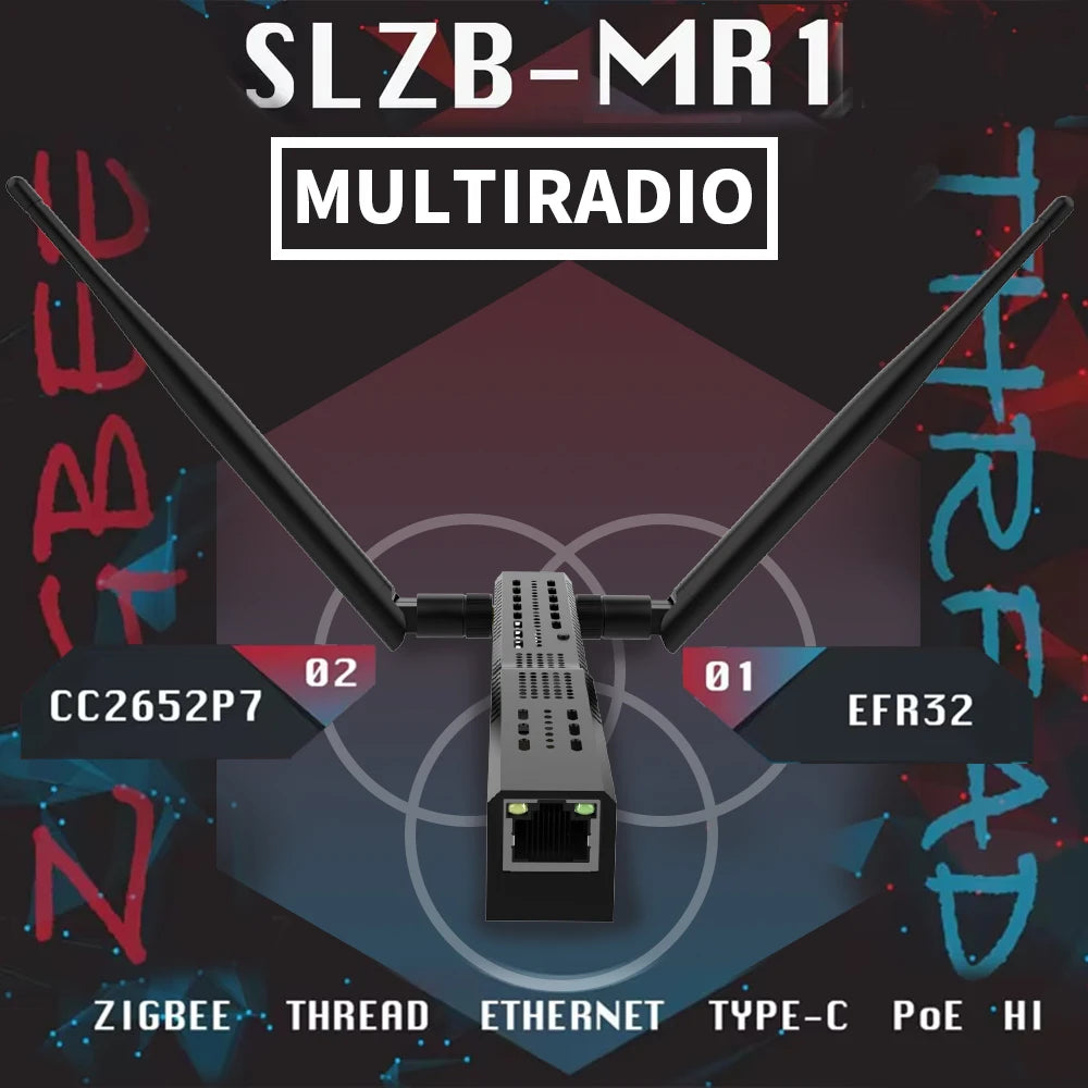 SMLIGHT SLZB-MR1/MR2/MR3/MRW10 Multiradio Zigbee 3.0 USB and WiFi Gateway Coordinator POE Thread Zigbee2MQTT Home Assistant ZHA