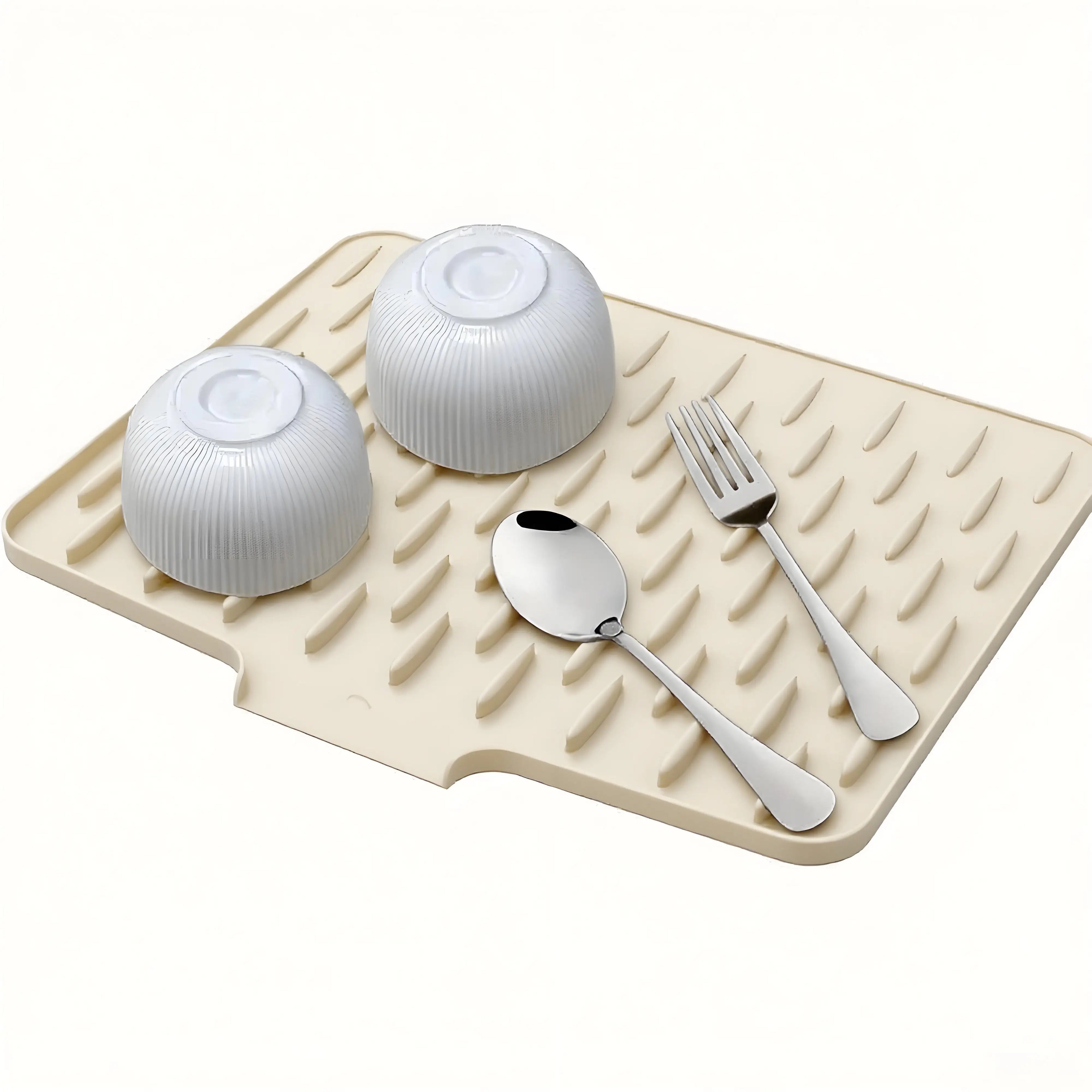 Kitchen Anti-Slip Silicone Drain Mat, Dish Rack, 15.75inch X 12.6inch, Built-in Water Draining Design, Heat  and Easy to Clean