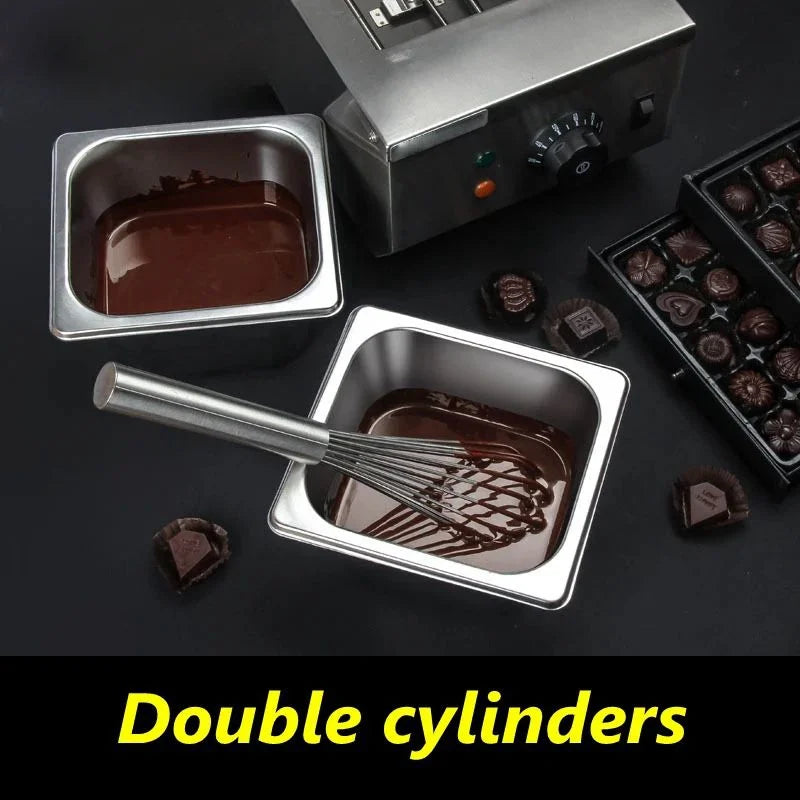 Chocolate melting pots commercial double hot chocolate dipping melting machine cylinder electric warmer melter 2 Lattices