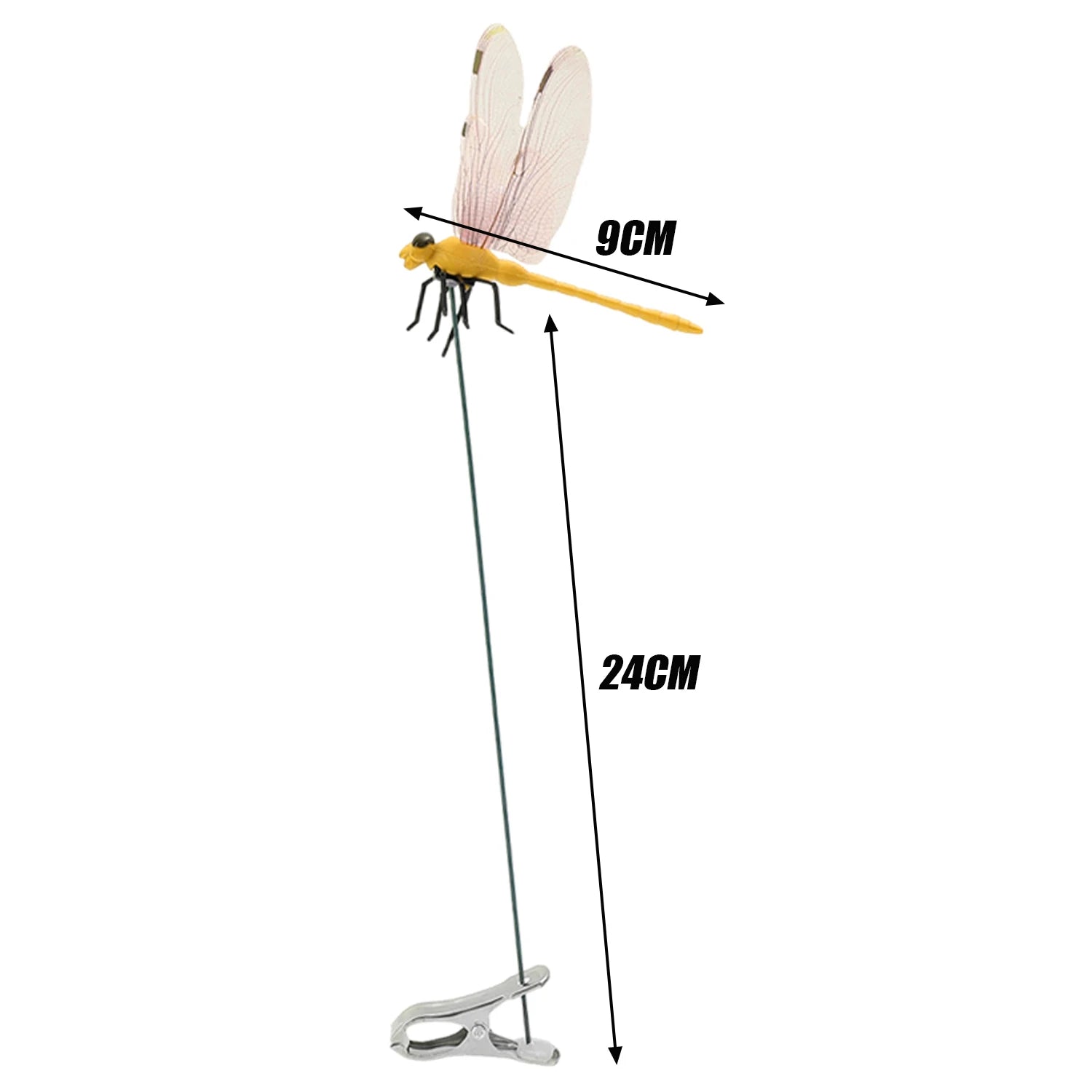20/1x Simulated Dragonfly Insert Clip Wear Resist Bug Repellent Dragonfly Clamp 3D Artificial Hat Clip for Patio Decor Gardening