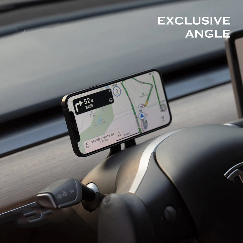 For Tesla Model 3 2019-2022 Model Y Steering Wheel Magnetic Phone Holder Auto Phone Mount Stand For Apple  Huawei Smart Phone