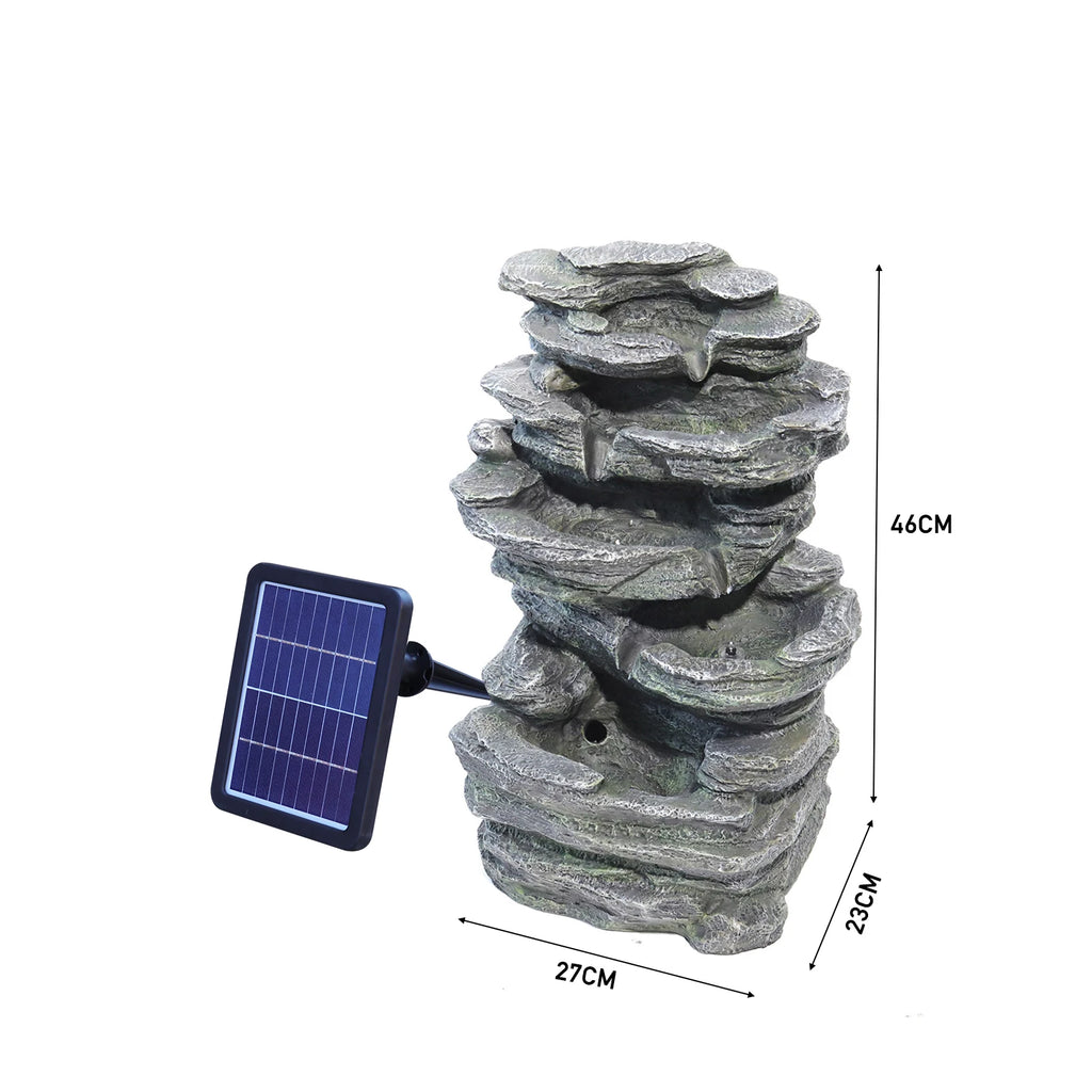Garden Water Feature Outdoor LED Waterfall Fountain Rockery Decor