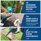 Drillpro 4Inch 1200W Electric Chainsaw Brushless Cordless Mini Chainsaw Garden Woodworking Power Tool for Makita 18V Battery