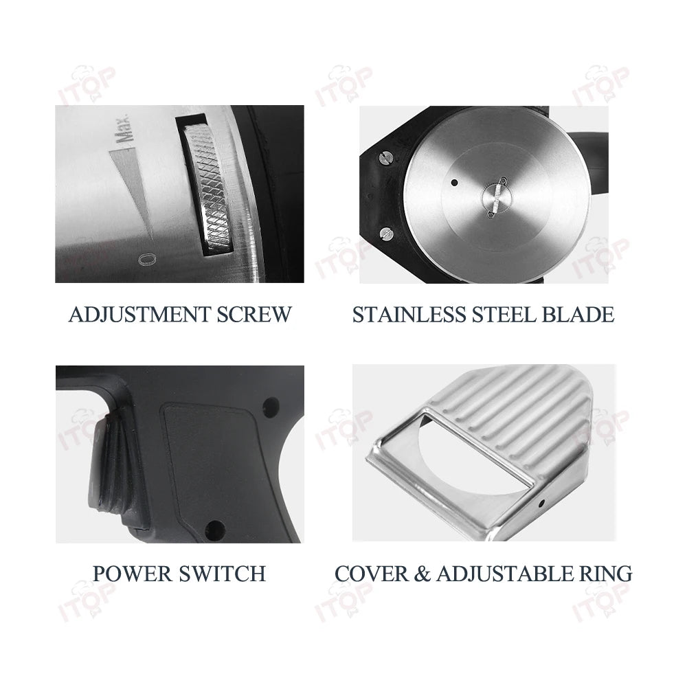 Shawarma Slicer with 2 Blades Electric Gyro Kebab Slicer Commercial Portable Sliced Shawarma Cutter Doner Kebab Cutting Machine