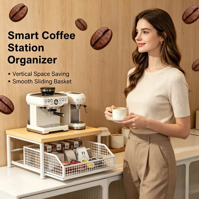 Stylish Modern Space Saving Microwave Rack Countertop Organizer Shelf for Home Kitchen Appliances