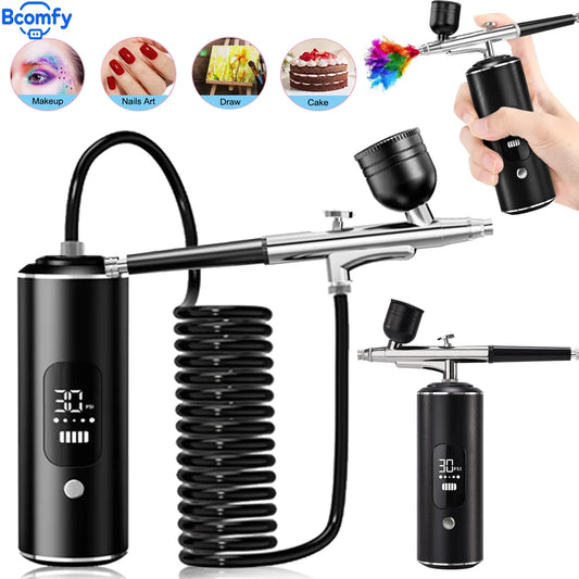 Airbrush Nail with Compressor Portable handheld Airbrush Painting Airbrush Spray Tool for Painting Nails Cake Tattoo Makeup