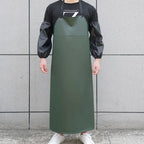 Soft PU Leather Kitchen Apron Black Green Waterproof Work Apron Oil-proof Aquatic Butchery Food Apron Farmers Market