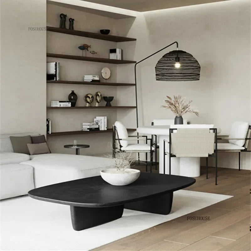Modern Minimalist Coffee Table Luxury Creative Design Home Living Room Furniture Nordic Wabi Sabi Style Wood Coffee Tables