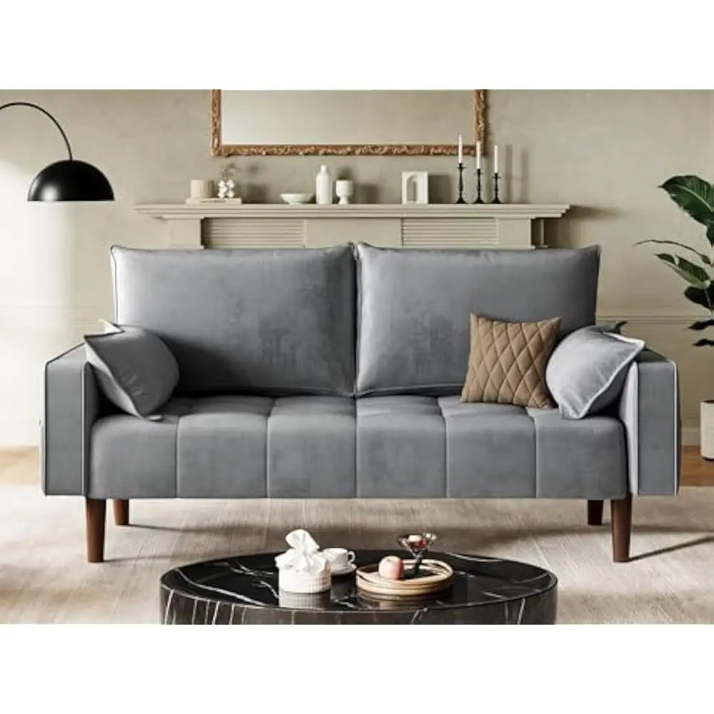 Modern Velvet 3-Seater Sofa