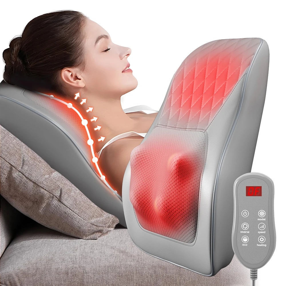 Electric Massage Neck Pillow Shiatsu Head  3 Speed Adjustment Body Back Waist Massager Car with Heating Vibrating Massage Relax