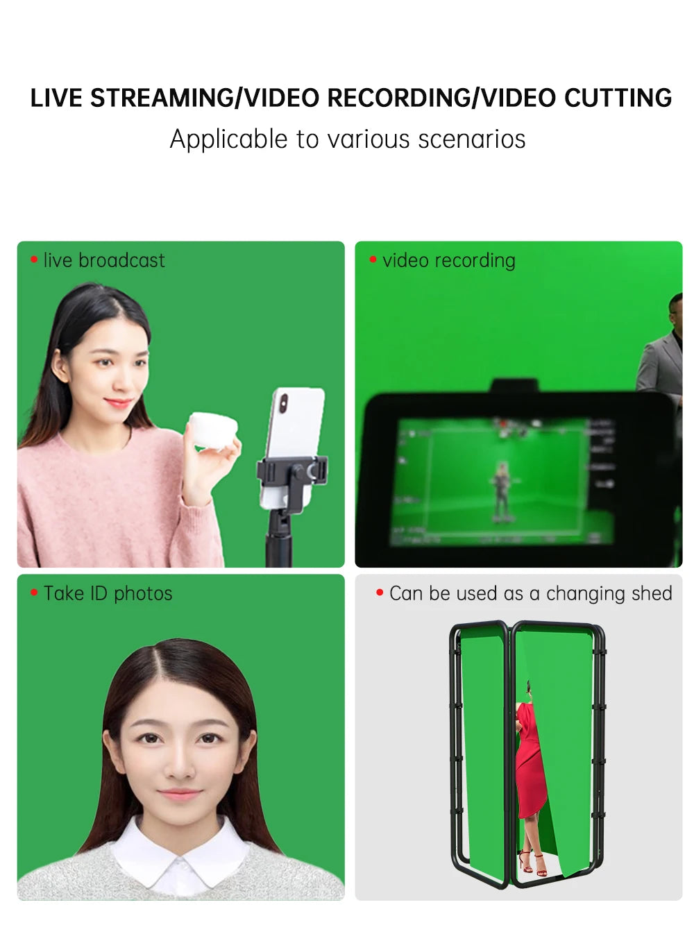 SH 240x400cm Background Stand Frame With Photography Green Screen Backdrops Photography Background For Living Video Recording