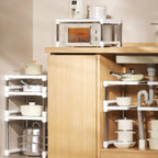 Expandable Kitchen Cabinet Storage Rack Pot Organizer Divider Adjustable Sink Storage Shelf Home Organization Solution