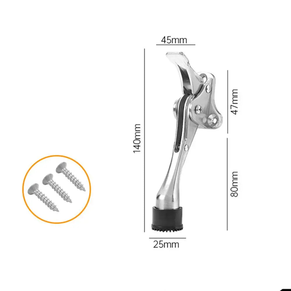 Zinc Alloy Kick Down Door Stopper Self Adhesive Anti Collision Doorstop Strong Suction Floor Holder Wall Protector Home Hardware