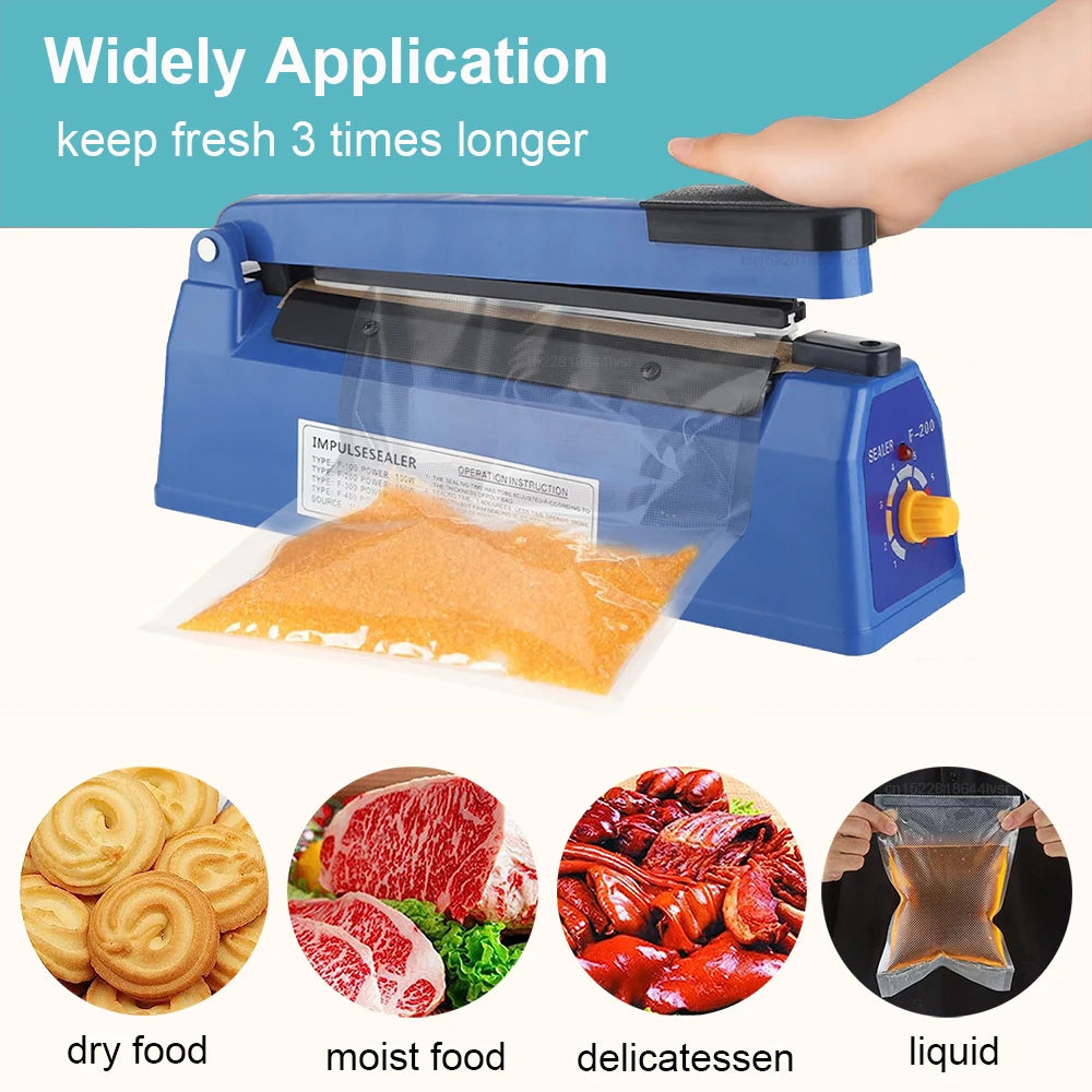 Electric Sealing Machine Plastic Bags Sealer Heat Sealer Hand Press Seal Food Plastic Bag Impulse Sealer Packaging Machine