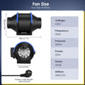 4 Speed Pipe Exhaust Fan 100/150 mm Inline Duct Fan Extractor Low Noise Air Ventilator Bathroom Toilet Wall Fan Duct Fan 220V EU