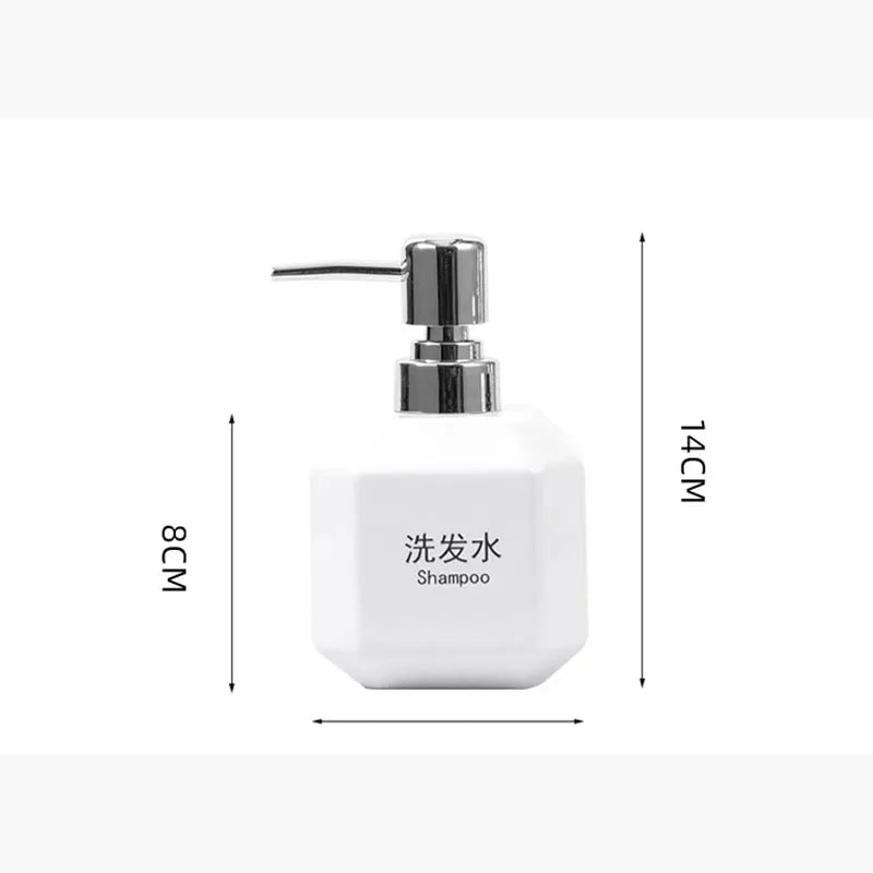 360ML Ceramic Hand Sanitizer Bottle Square Black & White Soap Liquid Container Home Shampoo Shower Gel Dividing Bottle Bathroom