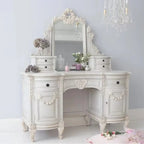 French Bedroom Furniture Storage Solid Wood Dresser Makeup Vanity Desk Dresser with Mirror