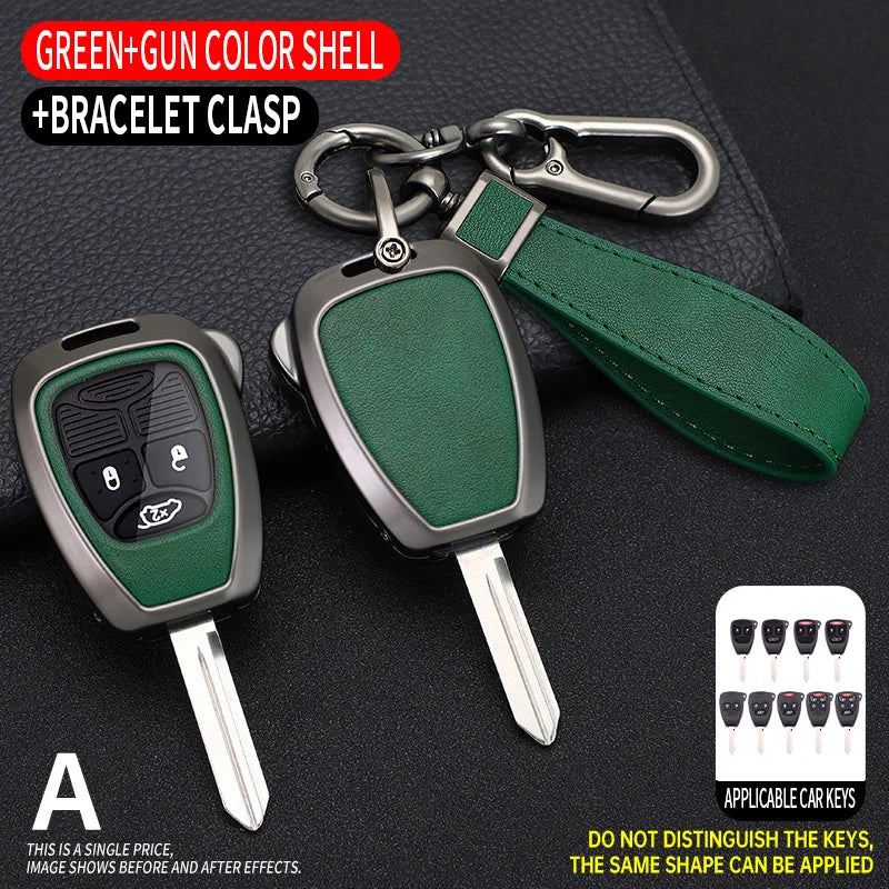 Zinc Alloy +Tpu Car Key Case For Jeep Wrangler Compass Patriot Liberty Chrysler 300 PT Dodge JCUV Caliber Nitro Accessories