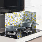 Kitchen Splash Guard High-Temperature Resistant Heat-Insulating Oil Shield Foldable Foil Grease Guard Hob Surface Protector