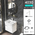 Minimalist Mini Bathroom Cabinet with Side Storage Ceramic Integrated Basin Bathroom Vanity Cabinet with Sink Bathroom Furniture