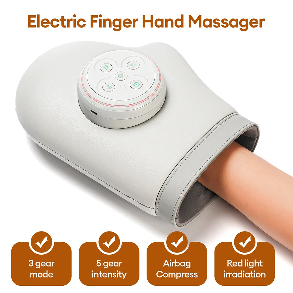 Electric Hand Massager Air Pressure Kneading Wrist Massager Airbag Compress Finger Massage Glove Acupoint Palm Finger masajeador