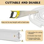 Non Punching Self-adhesive Curtain Track Flexible Bendable Wall Or Ceiling Installation Window Room Divider RV Curtain Track